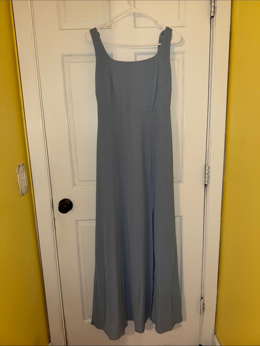 Birdy Grey Slate Blue Maxi Dress with Square Neck